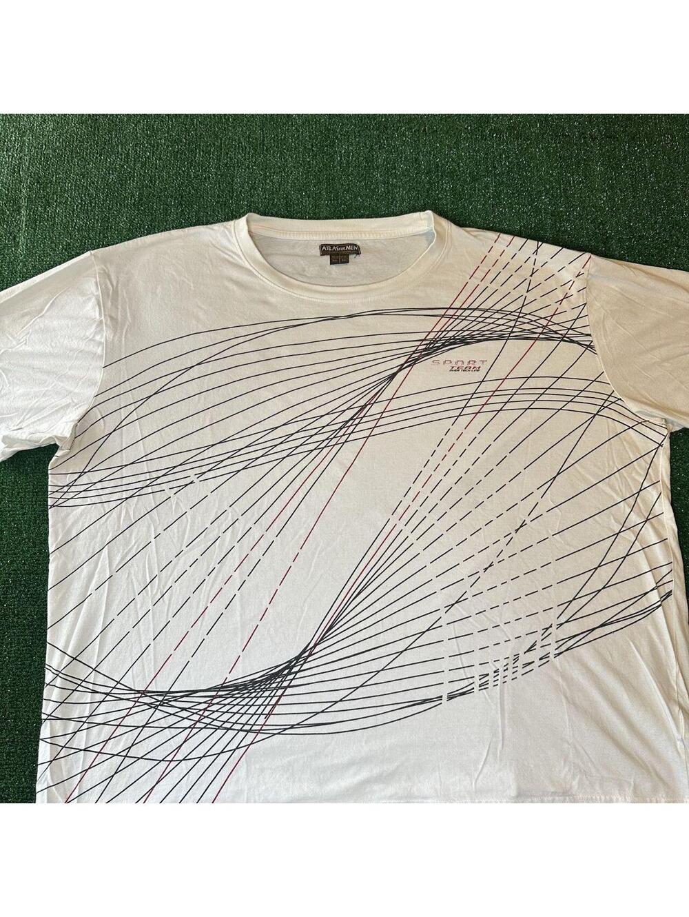 vtg y2k Atlas for Men Sport Team Over Tech Line Graphic T-shirt